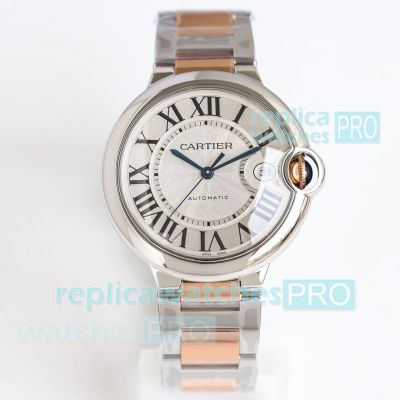 TW Factory Best Cartier Ballon Bleu 40 Copy Watch Rose Gold Two-tone Strap 
